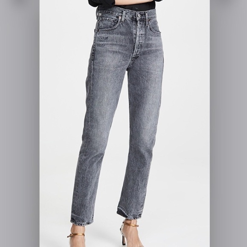 CITIZEN’S of HUMANITY Charlotte High Rise Straight Jeans in Grayscale 23